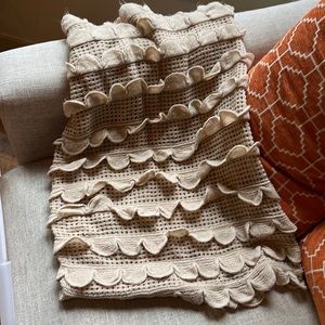 Vintage Tan ruffle tube scarf